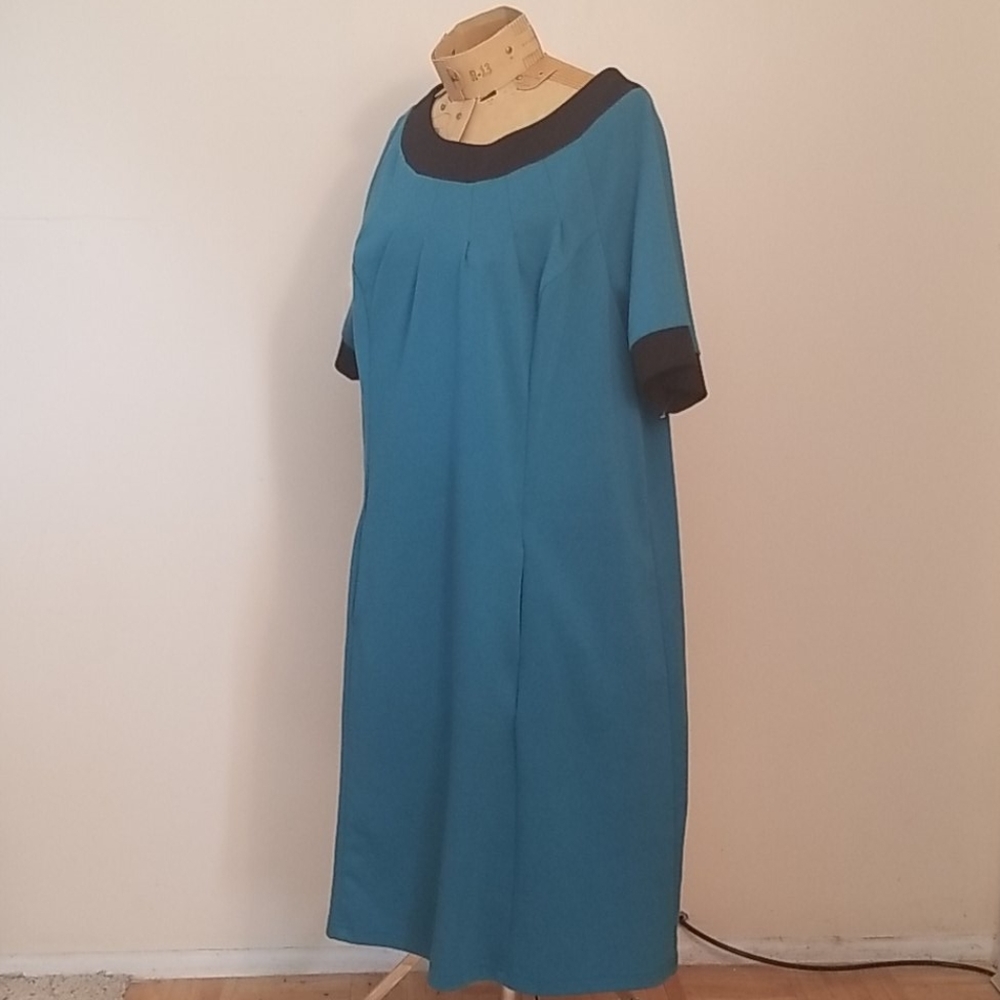 Just For Wraps Retro Teal Dress